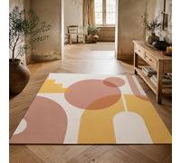 Strloepr Tapis, 120 x 185 cm, Geométrico moderno topo marrón blanco, alfombra salón mesa baja Deco tocador dormitorio adolescente niña Clean Girl,