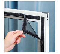 STRMAX Mosquiteras para ventanas, malla de fibra de vidrio invisible para ventana, instalación de cinta mágica fácil de cortar, 24 tamaños (color: marco negro, malla negra, tamaño: 1,2 x 1,7 m)