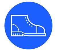 STROBO 10 pegatinas que indican Uso obligatorio de zapatos de seguridad, 9,5 x 9,5 cm, con protección UV, señales de advertencia para exteriores e interiores