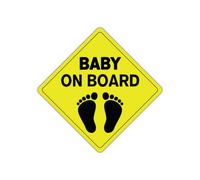 STROBO Cartel magnético Baby On Board de 10 x 10 cm, imán para vehículos, protección UV, resistente al viento y a la intemperie