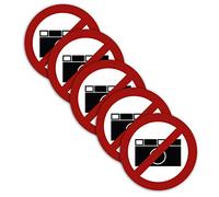 STROBO - Lote de 5 pegatinas XXL para fotografía prohibidas Ø 21 cm con protección UV para exteriores e interiores