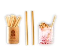 Strohkopf Naturstrohhalme Pajitas naturales de cabeza de paja, 15 cm de longitud y 7-10 mm de diámetro, 200 unidades, sabor neutro, no se doblan ni se disuelven, 100% biodegradables, para fiestas, eve