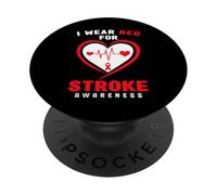 Stroke Awareness T-Shirt - I Use Red for Stroke Awareness PopSockets PopGrip Adhesivo