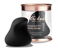 Strokes Beauty Lab Complexion Pro Beauty Blender Esponja, negra, esponja de maquillaje ergonómica y licuadora de belleza, esponja esencial de maquillaje y mezcla, kit de maquillaje multiusos