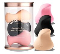 Strokes Beauty Lab Complexion Pro Beauty - Esponja mezcladora, juego de 3 colores mezclados, esponja de maquillaje ergonómica y licuadora de belleza, maquillaje esencial y esponja de mezcla, kit de