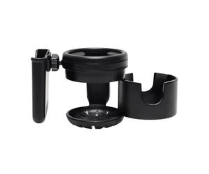 Stroller Cup Holder - Adjustable Stroller Accessory, 360 Degree Rotatable Pram Water Bottle Rack with Phone Holders | Multi-Functional for Shopping Cars Scooters Wheelchairs Bike Car Travel