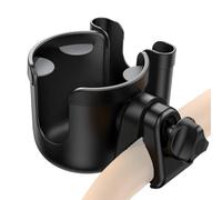 Stroller Cup Holder, Stroller Drink Holder, 360 Degree Pram with Phone Mount, Rotating Best Accessories, Adjustable Baby Bottle for Parents, Lightweight, Indoor, 16cm