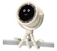 Stroller Fan Rechargeable, Small Cooling Baby Accessory, 360° Rotatable Battery-Operated Cooler, Quiet Portable Design for Summer Use in Crib, Car Seat, Bike, Treadmill, Stroller