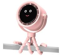 Stroller Fan Rechargeable, Small Cooling Baby Accessory, 360° Rotatable Battery-Operated Cooler, Quiet Portable Design for Summer Use in Crib, Car Seat, Bike, Treadmill, Stroller