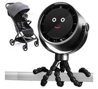 Stroller Fan Rechargeable - Small Cooling Baby Fan Stroller Accessories | 360° Rotatable Portable Gadget | Battery Operated Mini Air Cooler For Summer, Crib, Car Seat, Bike, Treadmill