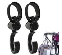 Stroller Hooks - ABS Material, 360 Degree Rotatable Stroller Hooks, Multipurpose Bag Hangers | Diaper Bag Holder, Grocery Shopping Hook For Pram, Pushchair, Travel, Walking, Daily Outings
