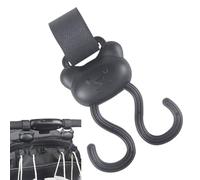 Stroller Hooks, Double Carabiner Clip, Cartoon Bear Fastener, Adjustable Loop Design, Non-Slip Grip, Ideal for Baby Travel and Outdoor Shopping Activity Trips