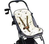 Stroller Liner Pad, Shock-Absorbing Baby Pram Seat Mat, High Chair Cushion, Baby Strollers Accessory for Walking, Shopping, Travel, Outings, Home Use, White and Gray