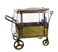Stroller Rain Cover, Trolley Canopy Shade, Windproof Waterproof Shield, Foldable Outdoor Protection for Garden Beach Picnic, 93x52x73cm/36.64x20.49x28.76 pulgadas, Black Clear, 1 unidad