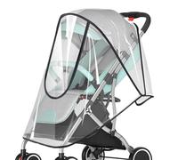 Stroller Rain Cover, Windproof Stroller Covesr with Transparent Window Zipper, Waterproof Baby Travel Weather Shield Against Dust, Snow, Wind and Rain, PVC Material