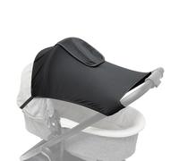 Stroller Shade Extender - Sun Shade For Stroller | Net Sunshade UV Protection Foldable Breathable Design For Hot Weather Protection | High View Two Way Cover Rainproof Universal Cotton Black A B With