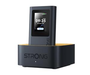 STRONG 5G+ HOPI Router 5G Portátil Sin SIM Física, Base WiFi 6 AX3000 | 5 GB de Datos UE Incluidos, WiFi 6 AX1800 Doble Banda, Hasta 3,4 Gbps, Pantalla Táctil, 4500 mAh, USB C & Power Bank de Viaje
