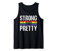 Strong And Pretty Gay Pride Gym Lifting Workout LGBT-Q Ally Camiseta sin Mangas