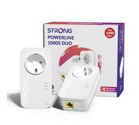STRONG AV1000 Adaptador Powerline con Enchufe, Repetidor Ethernet PLC HomePlug AV2, Puertos Gigabit, Enchufe Integrado, Plug & Play, Modo de Ahorro de Energía, Internet por Red Electrica (PL1000S)