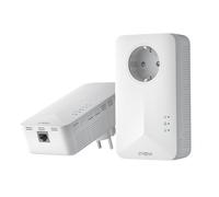STRONG AV1000 Adaptador Powerline WiFi con Enchufe, PLC HomePlug AV2 Type F, WiFi 1200 Mbit/s en 2.4GHz/5GHz, Plug & Play, Modo de Ahorro de Energía, Puertos Gigabit (POWERL1000WFDUOEUV2)