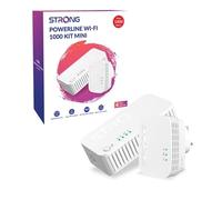 STRONG AV1000 WiFi Powerline Network Adapter Kit, AC1200 Powerline WiFi Internet Extender, Plug & Play with Pair Button, Gigabit Ethernet Ports, Power Saving Mode, 300 Meters Range, Ideal for 3D/4K TV