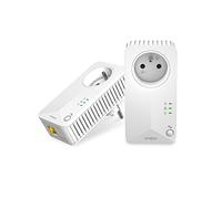 STRONG AV600 Adaptador Powerline Set con Enchufe, PLC HomePlug AV2, Plug & Play, Puertos LAN 100 Mbit/s, Blanco