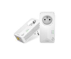 STRONG AV600 Adaptador Powerline Set con Enchufe, PLC HomePlug AV2, Plug & Play, Puertos LAN 100 Mbit/s, Blanco