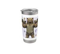 Strong Bear - Animal de entrenamiento para levantamiento de pesas Vaso térmico de acero inoxidable de doble pared