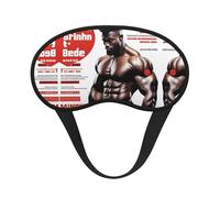 Strong Body - Máscara de dormir cómoda de satén con borde negro para bloquear la luz y dormir reparador