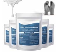Strong Clay Iron Adhesive, Mouldable Two-Component Repair Paste for Sealing Gaps, Patching Broken Edges and Fixing Household Surfaces on Metal, Wood, Tile, Stone, Ceramic, Plastic and PVC (5pcs)