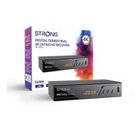 STRONG Decodificador TDT 4K UHD|DVB-T2|Pantalla|Compatible con HEVC265|Receptor/Sintonizador de TV|USB PVR|Dolby Digital Plus|HDMI|Euroconnector