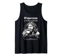 Strong Espresso and Faith, Popular café Iglesia con Texto en alemán Camiseta sin Mangas