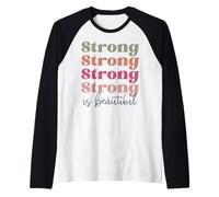 Strong is Beautiful Retro Vintage Hombres, Mujeres, niños y niñas Camiseta Manga Raglan