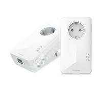 STRONG - Kit Powerline 1000 - Doble Toma PLC - 1000 Mbps - Compatible con Box/Router - 1 Puerto Gigabit Ethernet + Enchufe Filtrado - Instalación Plug & Play - Alta Velocidad - Blanco