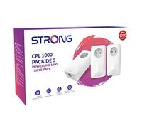 STRONG - Kit Powerline 1000 - Trio Enchufes CPL - Kit CPL - 1000 Mbps - Compatible con Cualquier Caja/Router - 1 Puerto Ethernet + Conector de Filtro - Instalación rápida - Acceso a Internet de Alta