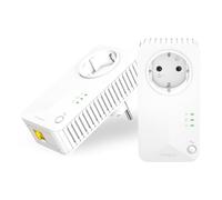 STRONG - Kit Powerline 600 - Doble Toma PLC - 600 Mbps - Compatible con Box/Router - 1 Puerto Ethernet + Enchufe Filtrado - Instalación Plug & Play - Alta Velocidad - Blanco