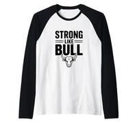 Strong Like Bull Gimnasio Motivacional Fitness Humor Camiseta Manga Raglan