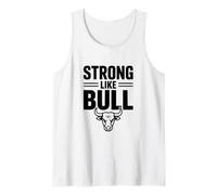 Strong Like Bull Gimnasio Motivacional Fitness Humor Camiseta sin Mangas