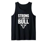 Strong Like Bull Gimnasio Motivacional Fitness Humor Camiseta sin Mangas