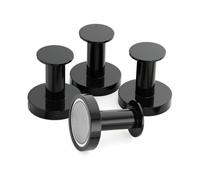 Strong Magnetic Hooks for Hanging Coats And Bags. Set Of 4 Black Magnet Hooks Heavy Duty Magnets, Neodymium 52 Rare Earth Magnets.di Man Jia Push Pin