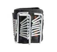 Strong Magnetic Wristband with 15 Magnets | Cool Gadgets & Professional Tool for Men | Adjustable Wrist Belt Holds Screws, Nails, Drill Bits, Bolts | Durable Worksite Organizer (Black)