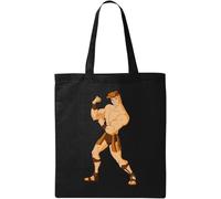 Strong Man Muscles Gym - Bolsa de algodón ecológico natural, color negro, Black, Talla única