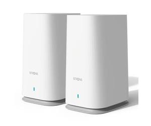Strong, MESHKIT2100 Atria - Sistema WiFi de 5 Malla para el hogar: Cobertura 200 m2. Más área de Sombra - Booster tu WiFi a 2100 MBps. 2 Puertos Gigabit Ethernet para Box a Internet.