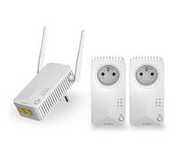 Strong Pack de 2 CPL 600 Mbps y 1 CPL WiFi Toma filtrada y Puerto Ethernet, Extender Red WiFi, Compatible con Caja de Internet, Ideal Multi TV, Streaming HD, sin configuración, Listo para Usar