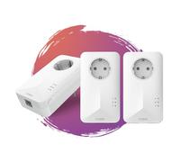 STRONG PLC 1000 Mbps | Paquete de 3 | Enchufe filtrado | Puerto Gigabit Ethernet | Compatible con Caja de Internet | Ideal para Multi TV | HD Streaming | Listo para Usar | 4 años de garantía