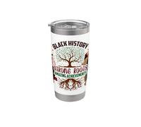 Strong Roots Juneteenth Black History Melanina Magic Women Vaso térmico de acero inoxidable de doble pared