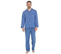 Strong Soul - Pijama tradicional de 2 piezas para hombre Azul Azul liso. XX. L
