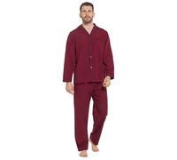 Strong Soul - Pijama tradicional de 2 piezas para hombre Rojo Rojo liso. XL
