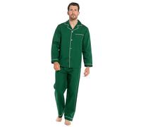Strong Souls - Pijama tradicional de 2 piezas para hombre, Verde esmeralda., M