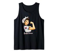 Strong South Korean Girl Woman Girlfriend South Korea Flag Camiseta sin Mangas